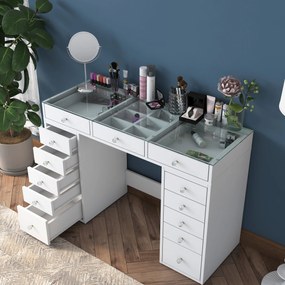 Toaletní stolek Melissa 01 bílý/čirý