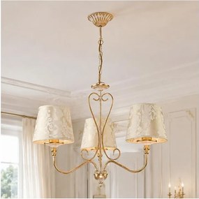 BRILAGI - Luster na reťazi SONIA 3xE27/15W/230V, priemer 64 cm, krémová/patina