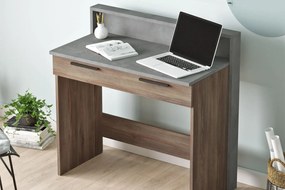 Elegantný pracovný stôl HOME 94 cm, MDF, hnedý, šedý