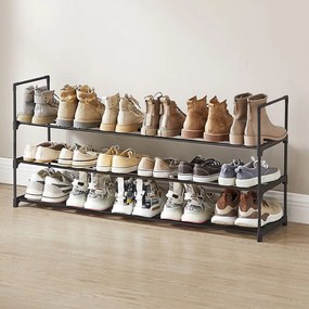 3-poschodový kovový stojan na topánky 116x30x55cm