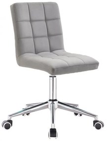 LuxuryForm DESIGN Stolička TOLEDO VELUR na striebornej podstave s kolieskami - svetlosivá