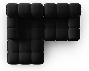 Čierna zamatová rohová pohovka (ľavý roh) Bellis – Micadoni Home