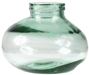 Zelená sklenená designová recyklovaná váza - 25*25*19,5cm / 5L