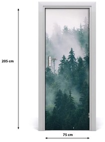Fototapeta na dvere hmla nad lesom 75x205 cm