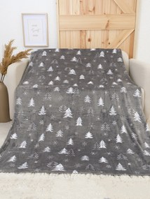 Deka mikroplyš Exclusive 150 × 200 cm – Stromčeky šedé