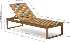 Drevené záhradné ležadlo v prírodnej farbe Sulamita – Kave Home