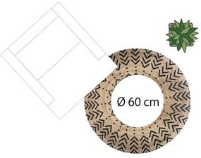 Okrúhly jutový dekoratívny koberec 120 cm I