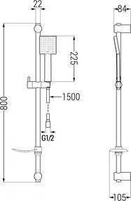 Mexen sprchový set DF45, čierna, 785454582-70