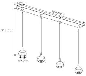 Lucide 09434/04/31 - Luster na lanku FAVORI 4xGU10/5W/230V biela