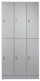 Drevená šatníková skrinka Visio LUX - 6 boxov, 90 x 45 x 185 cm, cylindrický zámok