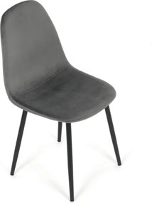 Jedálenská stolička zamatová, sivá CT-V2971 GREY4