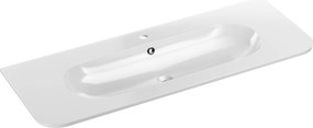 Comad Nábytkové umývadlo z konglomerátu PURE WHITE GLOSS, 120x46 cm, biela lesklá