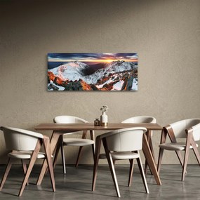 Obraz - Zimná horská panoráma (120x50 cm)