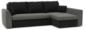Rohová rozkladacia sedacia súprava PAUL MODEL 2 Sivá/čierna Pravá