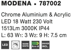 LED nástenné svietidlo Modena 63