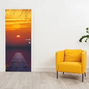 Fototapeta na dvere - Most pri západe slnka (95x205cm)