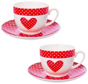 Červené porcelánové šálky v súprave 2 ks 280 ml - Orion