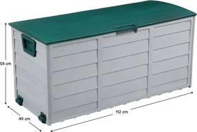 Záhradný úložný box Korta (sivá + zelená). Vlastná spoľahlivá doprava až k Vám domov. 1119444