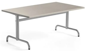 Stôl PLURAL, 1400x800x600 mm, linoleum - šedá, strieborná