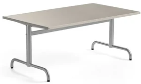 Stôl PLURAL, 1400x800x600 mm, linoleum - šedá, strieborná