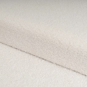 Biely taburet z textílie buklé Ecru – Casa Selección