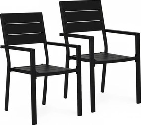 Set 2 záhradných stoličiek s nosnosťou 150 kg béžová