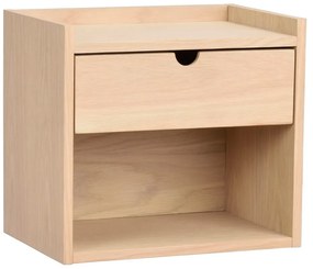 Závesný/s poličkami nočný stolík z dubového dreva v prírodnej farbe Hillmond – Rowico