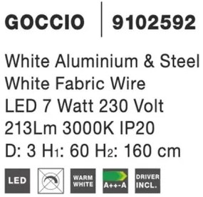 LED luster Goccio biela
