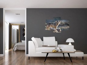 Obraz - Vyjúci vlk (90x60 cm)