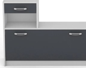 Predsieňová stena Astor, biela/grafit