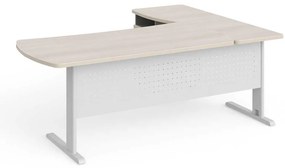 Rohové pracovné miesto Manager 200 x 160 cm, ľavé, agát svetlý / sivá
