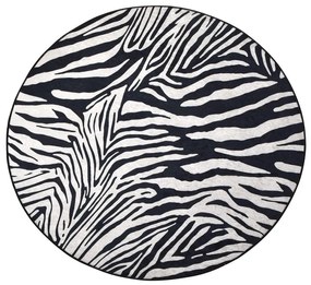 Okrúhly koberec Zebra 140 cm biely/čierny