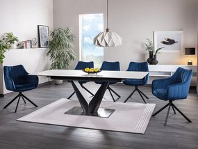 Rozkladací jedálenský stôl 160-220 cm Carletta (biela + čierna) (pre 8 a viac osôb). Vlastná spoľahlivá doprava až k Vám domov. 1050004