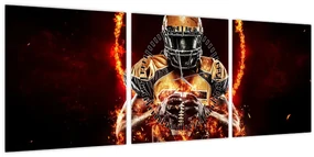 Obraz - Americký futbalista (s hodinami) (90x30 cm)
