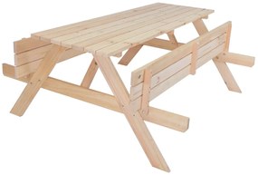 rojaplast Piknik set so sklápacími lavičkami 180cm - prírodný