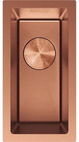 Mexen Trixo, 1-komorový nerezový drez 230 x 440 mm, brúsená meď, 6411221000-65