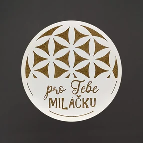 AMADEA Drevený podtácok okrúhly text "pre Teba miláčik", priemer 10,5 cm, český výrobok