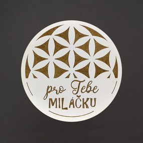 AMADEA Drevený podtácok okrúhly text "pre Teba miláčik", priemer 10,5 cm, český výrobok