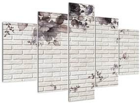 Obraz múru s kyticou (150x105 cm)
