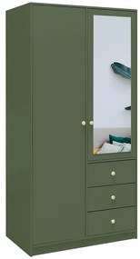 Skriňa Siena 2 D2 fľaškovozelená / zrkadlo