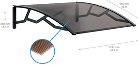 ARTPLAST Vchodová strieška 100x120cm, dymová