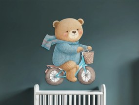 drevko |  Detská dekorácia Macko na bicykli  60 x 48 cm