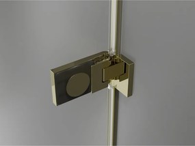 Mexen Lunar-F Duo, skladací sprchový kút 100 x 100 cm, 8mm číre sklo, zlatý profil, 836-100L-100P-50-00
