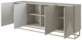 Komoda Asha 200 cm na metalovom ráme - kašmír