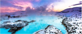 Obraz - Modrá lagúna na Islande (120x50 cm)