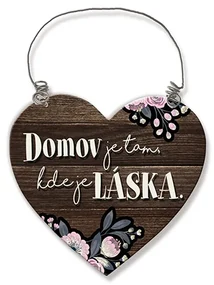 Nekupto Dřevěná cedulka srdíčko Domov je tam, kde Sladký domov