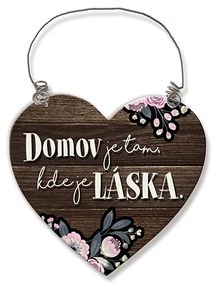 Nekupto Dřevěná cedulka srdíčko Domov je tam, kde Sladký domov