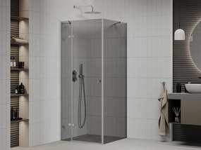 Mexen Roma, sprchovací kút 70 (dvere) x 70 (stena) cm, 6mm šedé sklo, chrómový profil, 854-070-070-01-40