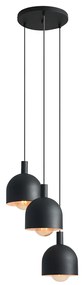 BERYL 3 RING | Závesná lampa s rôzne dlhými tienidlami Farba: Čierna