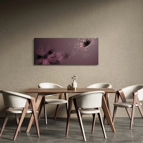 Obraz kvetu s motýľom (120x50 cm)